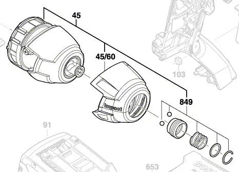 Boitier engrenage GDR 18 V-LI / GDR 14,4 V-LI